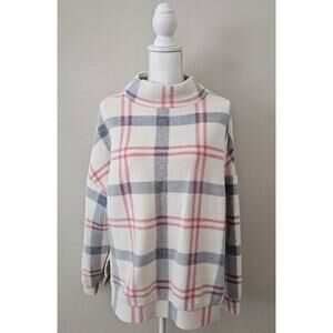 Clockhouse White Plaid Mock Neck Sweater